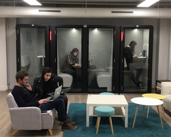 image of acoustic office pods in office